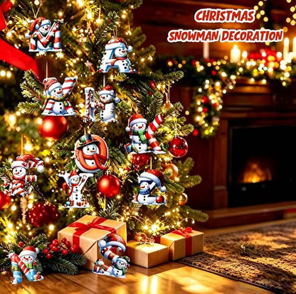 Personalized Christmas Letter Ornaments Snowman L - Holiday Tree Decor