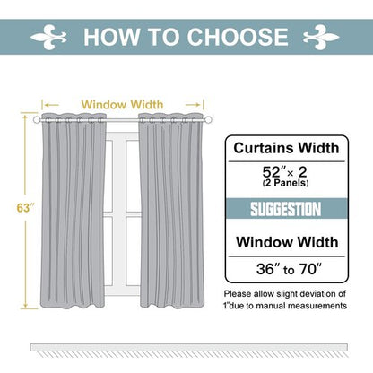 ChrisDowa Grommet Blackout Curtains for Bedroom and Living Room - 2 Panels Set Thermal Insulated Room Darkening Curtains (Stone Blue, 52 x 63 Inch)