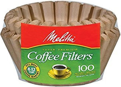 Melitta 8-12 Cup Basket Coffee Filters - Natural Brown, 400 Count for Perfect Brewing