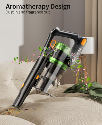 SunSare Cordless Vacuum Cleaner - 650W, 55KPA Suction | 70 Mins Runtime, Aromatherapy, Anti-Tangle Brush for Home & Pet Hair