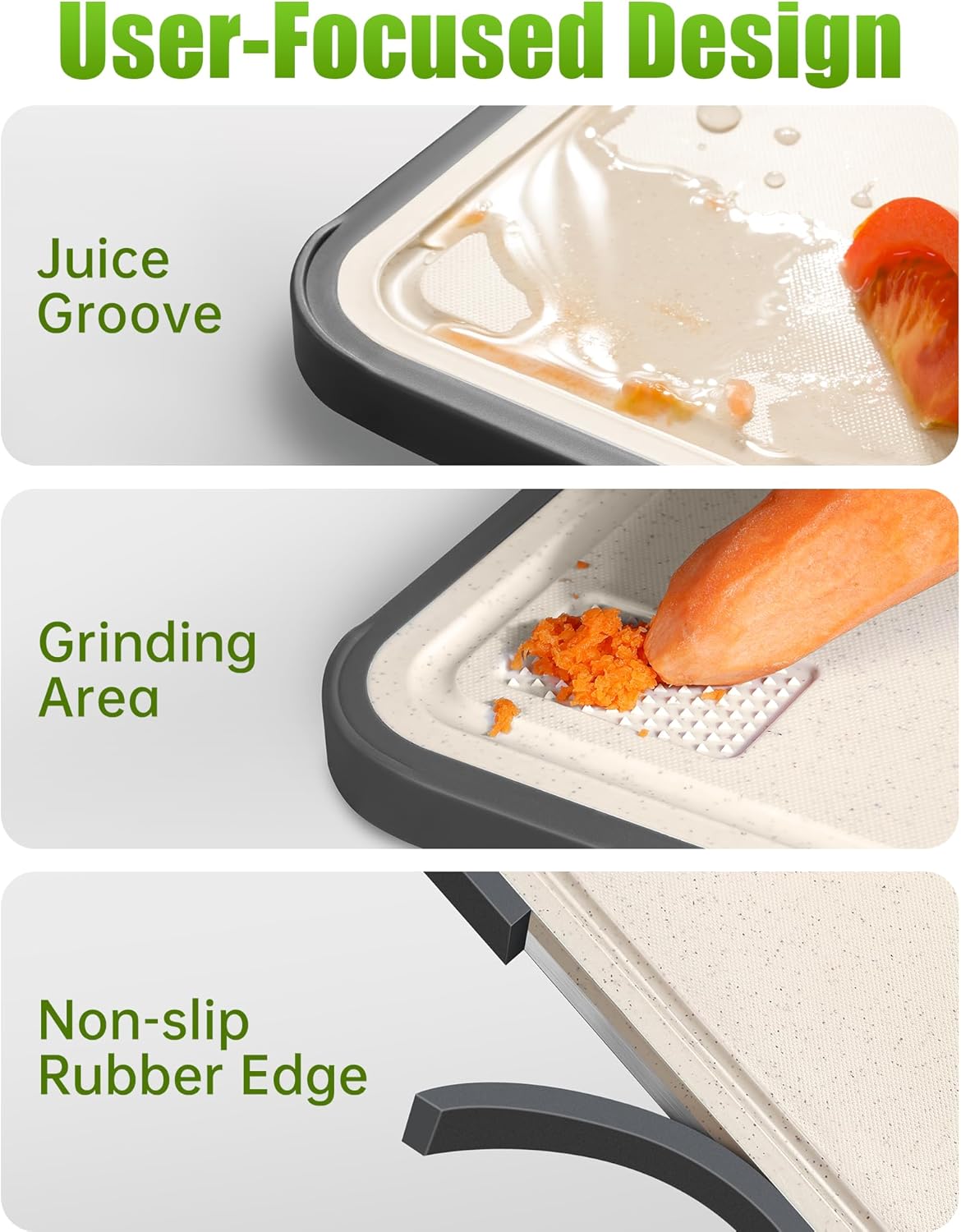 Titanium Cutting Boards - Non-Toxic 2-in-1 Double-Sided Chopping Board | Large 16”×11” for Meat & Vegetables