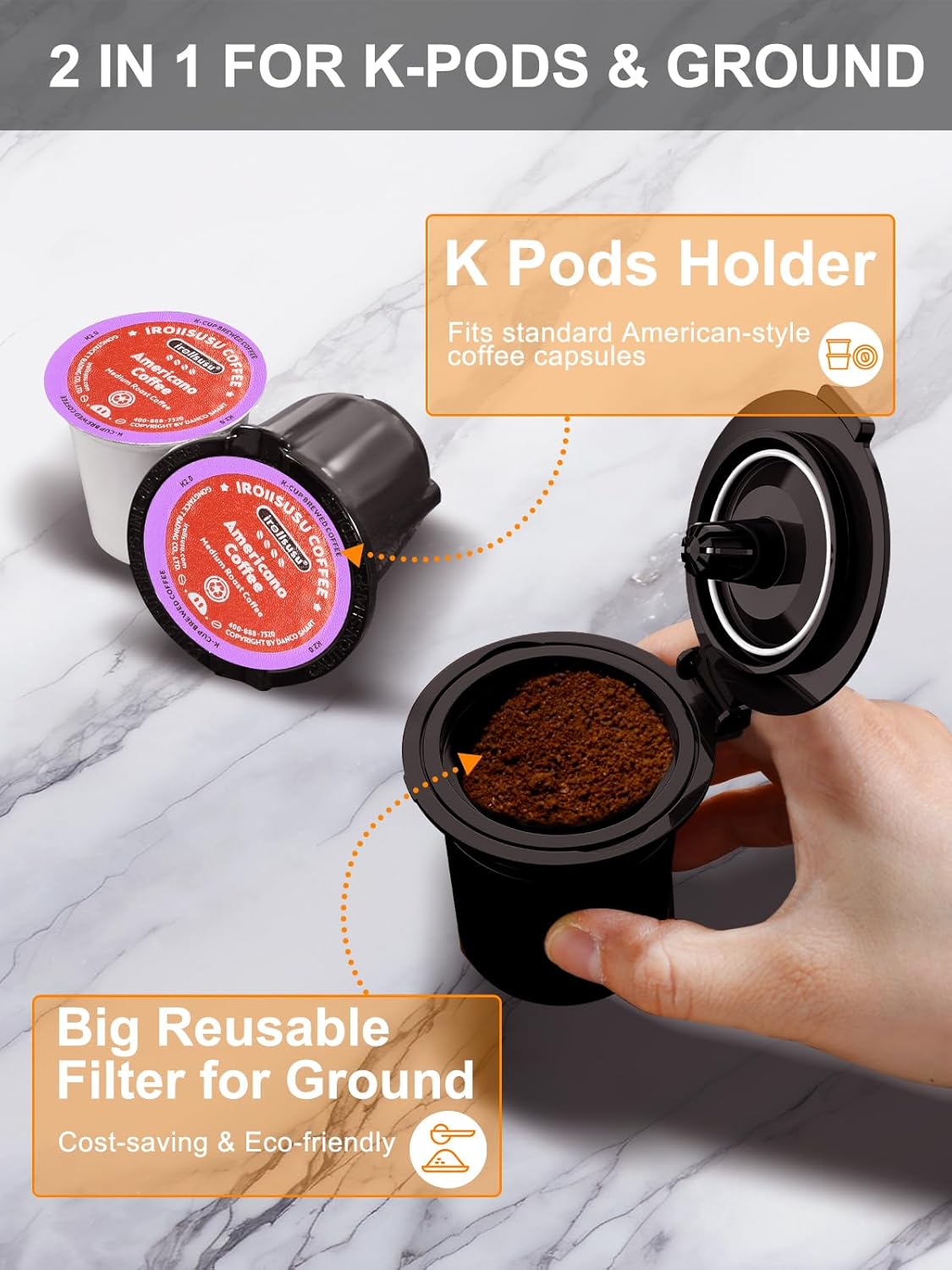 Small Single Serve Coffee Maker by [Brand Name] - Fast Brew for K-Cup & Ground Coffee, 6-12 Oz