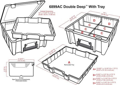 ArtBin Super Satchel Double Deep - Portable Arts & Crafts Storage Container with Lift-Out Tray & Removable Dividers, Clear
