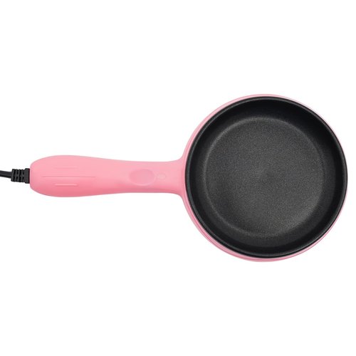 Chieacho 450W Electric Skillet Mini Frying Pan, 6 Inch Mini Skillet Electric with Non-Stick Coating for Egg Bacon Sausage, Pink Small Electric Frying Pan for kichen