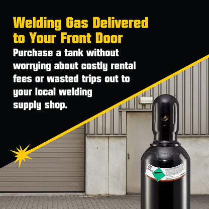 PrimeWeld 100% Argon Gas Welding Tank Full 80CF | DOT 3AA | USA CGA 580 Valve | Best Gas for TIG Welding Applications | Cylinders Full & Ready to Use