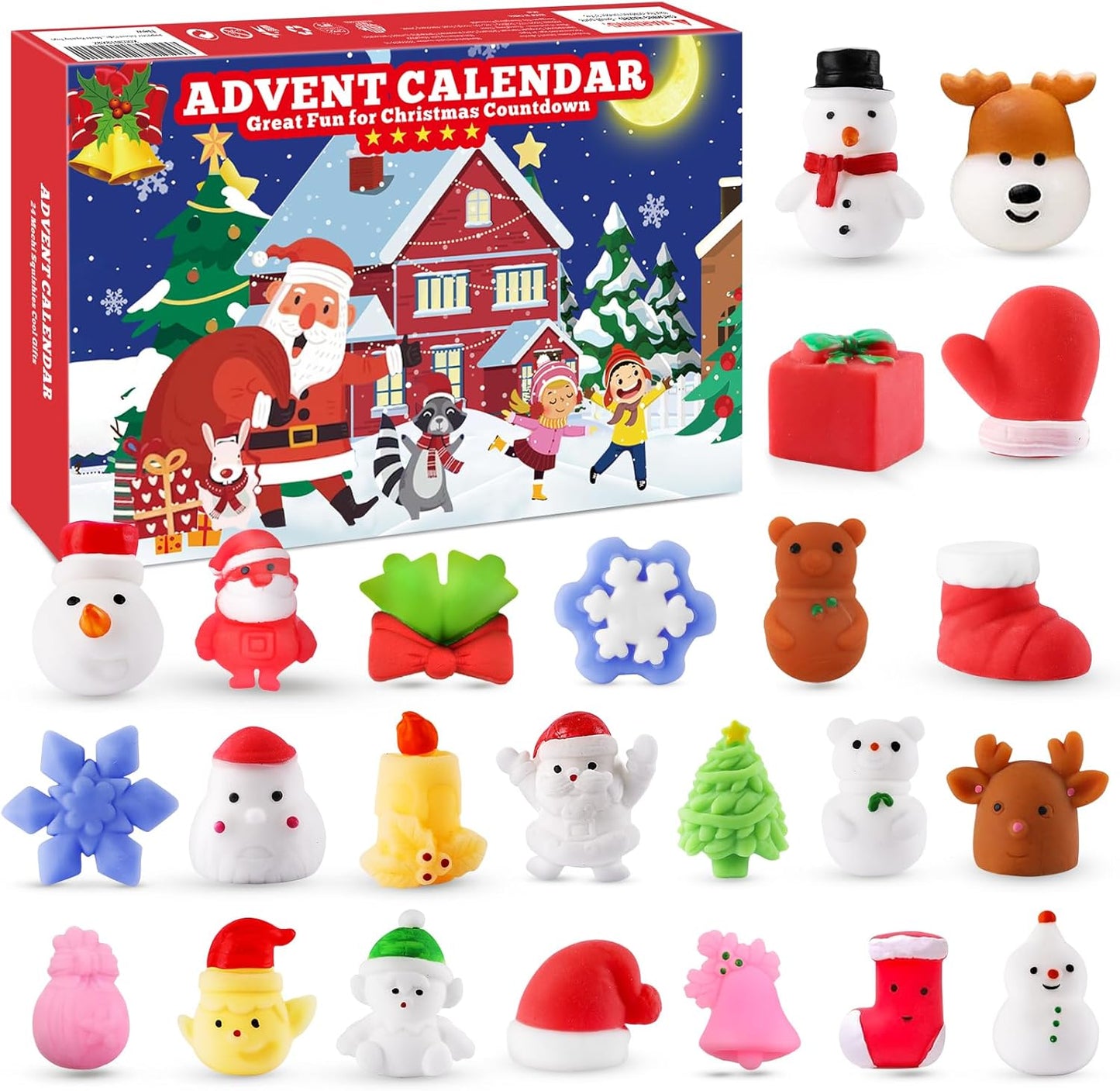 Christmas Squishies Advent Calendar 2025 | Cute Mochi Squishy Countdown with 24 Adorable Toys