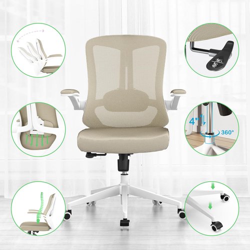 balmstar Office Chair Desk Chair, Ergonomic Mesh Computer Chair with 90-130° Recline & 360° Smooth-Rolling Casters, Adjustable Lumbar Support Task Chair for Home Office, Comfortable for Women, Teens