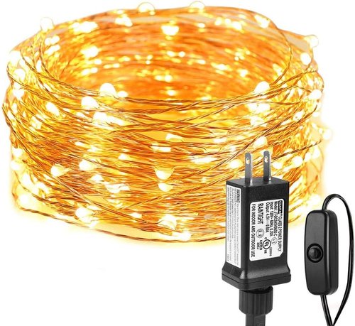 Lighting EVER Fairy Lights - 33ft 100 LED Warm White Copper Wire String Lights | Waterproof Indoor/Outdoor Decor