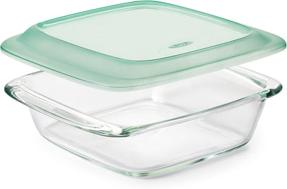 OXO Good Grips Glass Baking Dish Set - Freezer-to-Oven Safe, 3 Qt & 2 Qt with Lids | Clear, 9 x 13 & 8 x 8