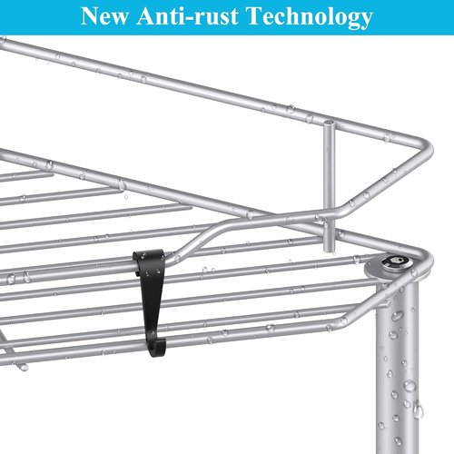HuggieGems 4-Tier Corner Shower Caddy Organizer - Bathroom Shelf Stand Rack with Hooks, Silver