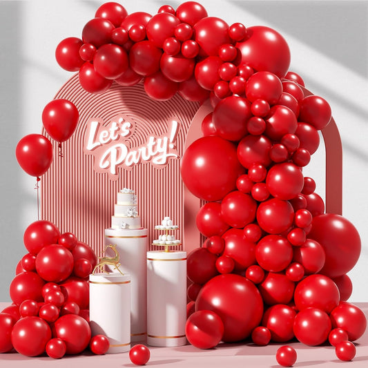 Awenztech Red Balloon Arch Kit - 120 Pcs of 5-18 Inch Latex Balloons for Party Decorations