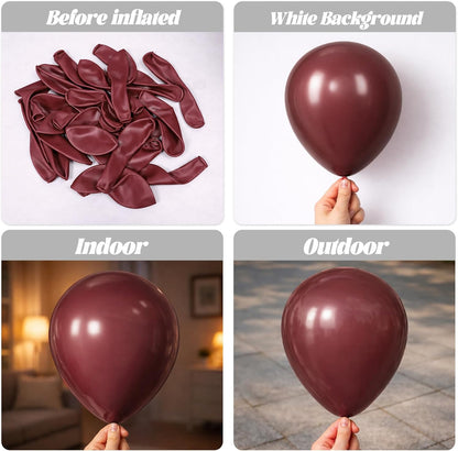 Voircoloria 105pcs Burgundy Balloons - 12 Inch Maroon Latex Balloons for Parties & Celebrations