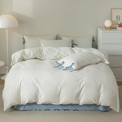 Floral Duvet Cover Twin XL Cozy Cotton College Dorm Bedding Set Blue Floral for Teen Girls Shabby Grid Flowers Coquette Comforter Cover with Zipper Closure Romantic Bedding Sets Boho Style,All Season