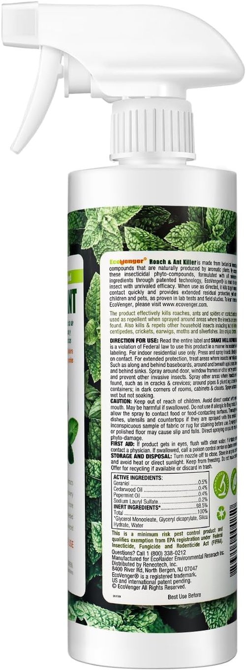 EcoVenger® Roach and Ant Killer - 16 oz | Kills on Contact | Peppermint Scent | Safe for Kids & Pets
