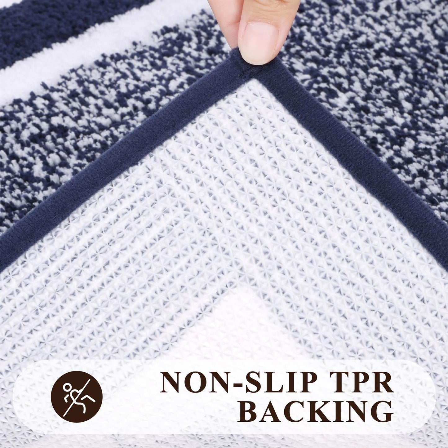 Pauwer Bathroom Rugs Sets 5 Piece with Lid Cover Bathroom Shower Rugs with U-Shaped Contour Toilet Mat Absorbent Microfiber Plush Bath Mats Non Slip Bath Rugs Machine Washable Bathroom Floor Mats