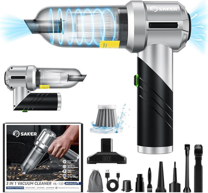Saker Cordless Handheld Vacuum - 17000PA Powerful Mini Cleaner for Home, Office & Pet Hair | Foldable Design