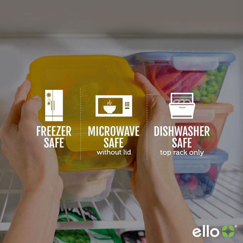 Ello Snap & Nest 10-Piece Meal Prep Set - Reusable 4.5 Cup Food Containers | Dishwasher & Freezer Safe, Sage