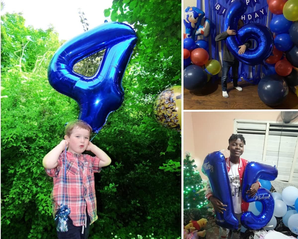 Numbers Balloons - 40 Inch Navy Blue Number 4 Balloons for 4th Birthday Celebration