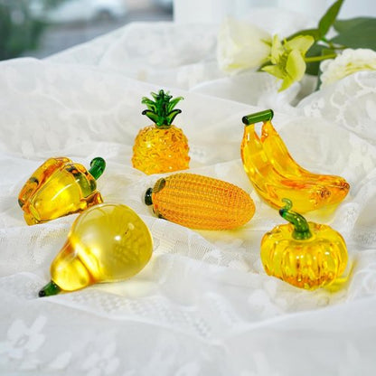 Art Glass Corn Figurine Decor - Unique Tabletop Centerpiece | Perfect for Home, Kitchen, Office