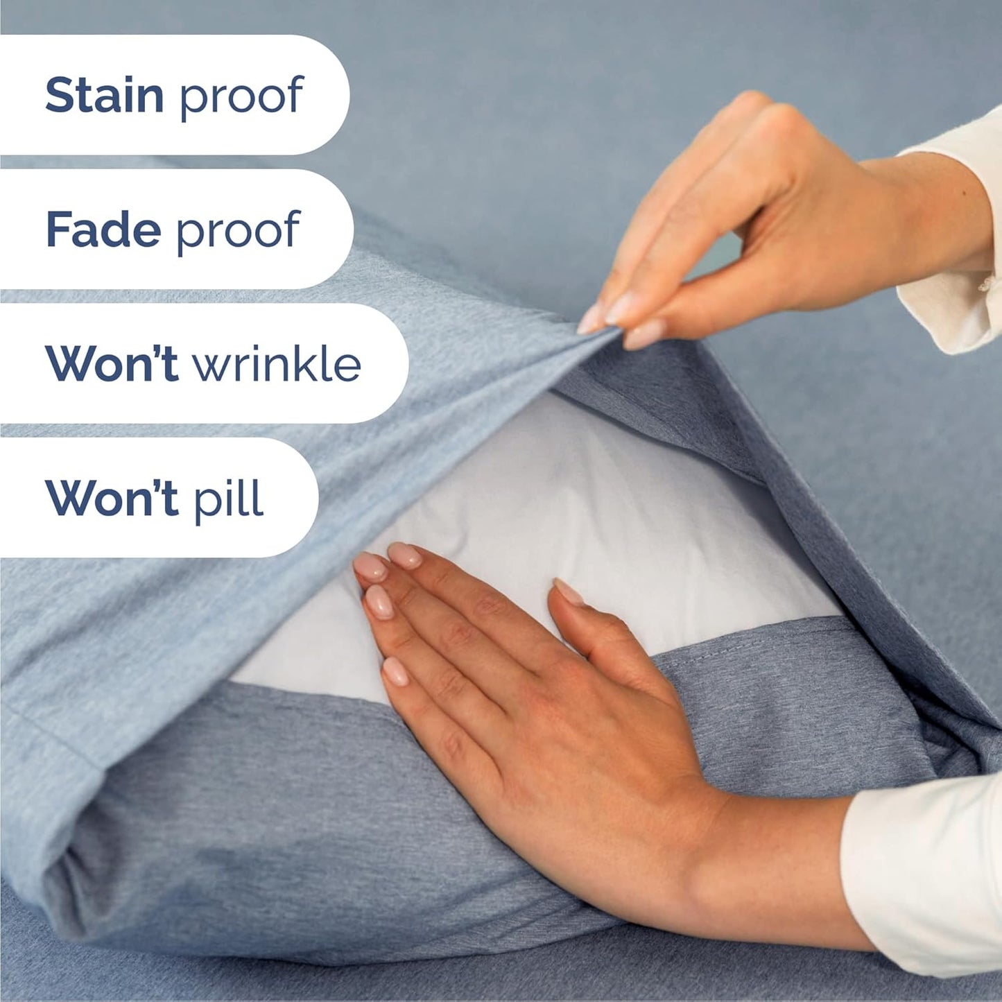 Skiennix Cal King Size 4-Piece Sheet Set - Comfy Cooling Bed Sheets | Hotel Luxury Bedding - Blue