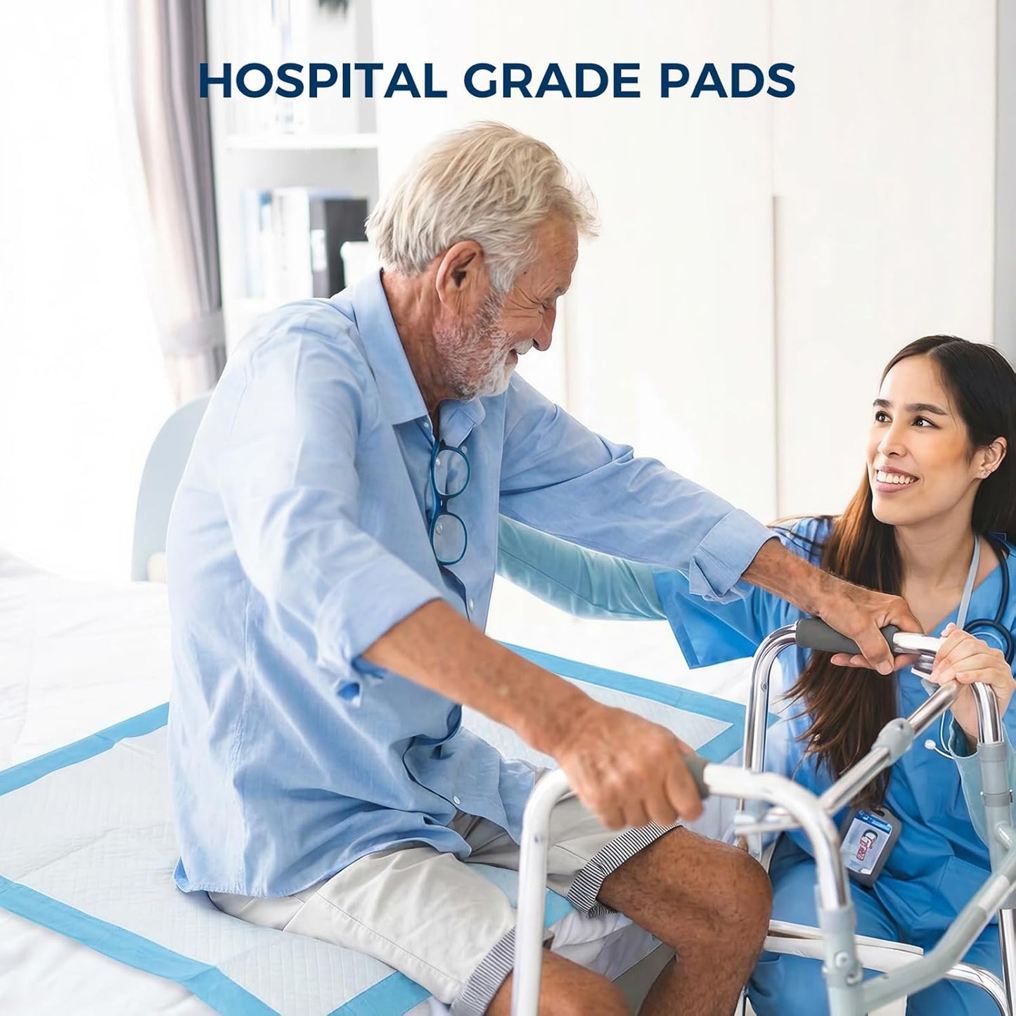 Super Absorbent Disposable Underpads - XXL Leakproof Bed Pads | Quick-Dry, Ultra Thick for Heavy Incontinence | 50 Pack