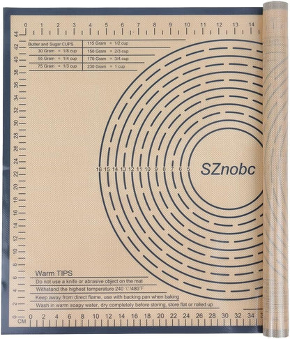 Skiennix Non-Slip Silicone Pastry Mat - 28x20 Inches with Measurements for Baking, Dough & More