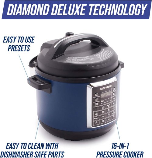 Blue Diamond 6QT Electric Pressure Cooker - 16-in-1 Nonstick Multi-Cooker | Programmable & PFAS-Free