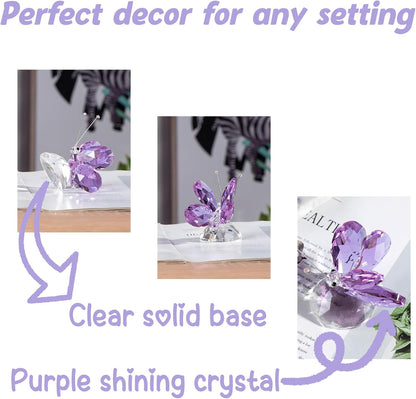 Arikyrist Crystal Butterfly Statue - Purple Collectible Figurine for Home & Office Decor