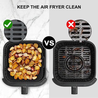 Skiennix 9-Inch Silicone Air Fryer Liners - Reusable Baking Accessories for Ninja & Cosori | 2 Pack