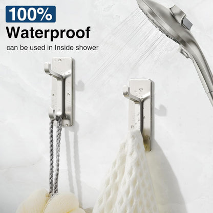 Pickpiff Wall Hooks - 13LB Strong Adhesive Coat & Towel Hangers | Brushed Nickel 6-Pack