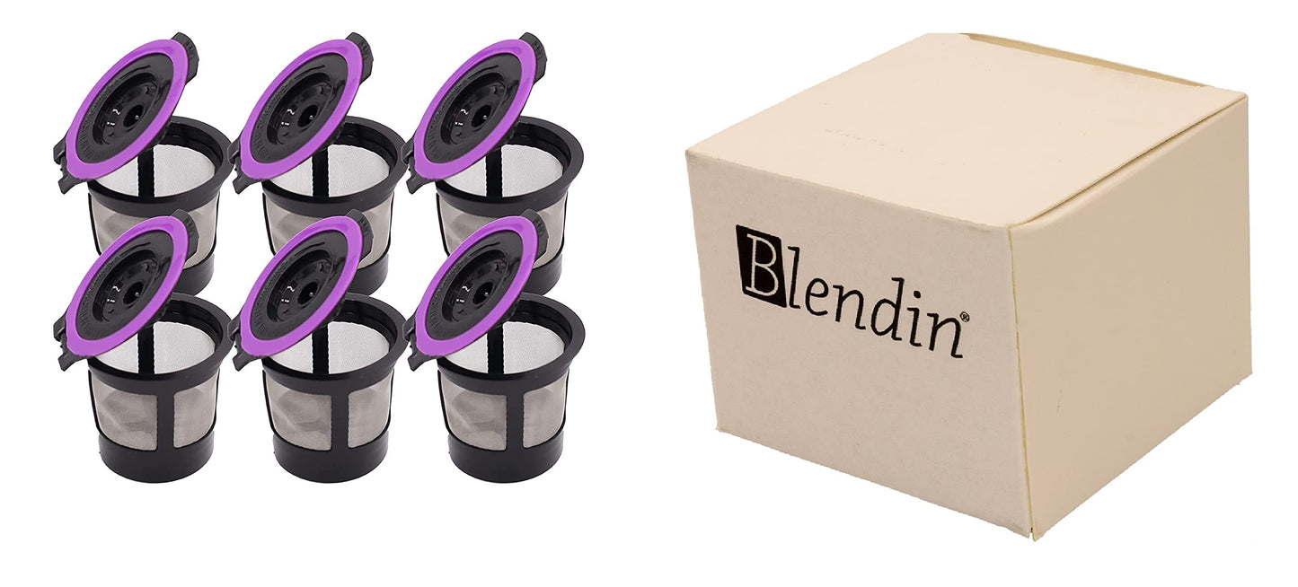 Blendin Set of Reusable Refillable Empty K Cup Coffee Pods Capsule - Reusable Coffee Filter Pod Compatible with Keurig 1.0 and 2.0 Single Cup Coffee Makers - (Pack of 6 Reusable K Cups)