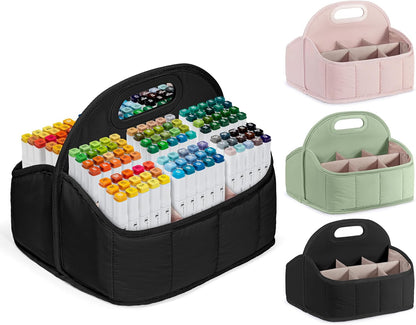 Rexmica Marker Organizer Case - Large Caddy Bag for 210-400 Markers | Versatile Storage for Art & Crafts