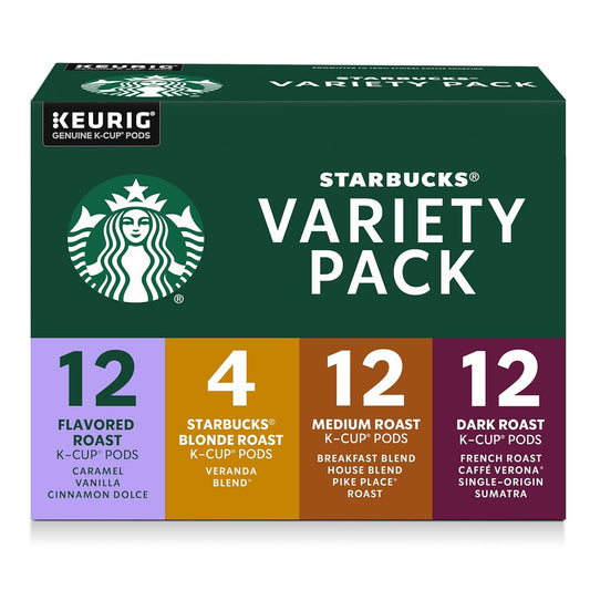 Starbucks K-Cup Coffee Pods - Blonde, Medium & Dark Roast Variety Pack | 40 Keurig Pods for Hot or Iced Coffee