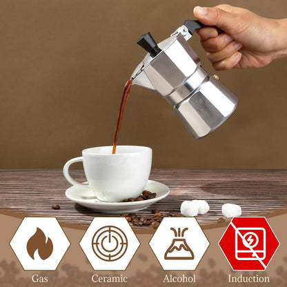 Skiennix Stovetop Espresso Maker - 10 Pcs Bulk (1 Cup, 50 Ml) | Perfect Baby Shower & Wedding Favors