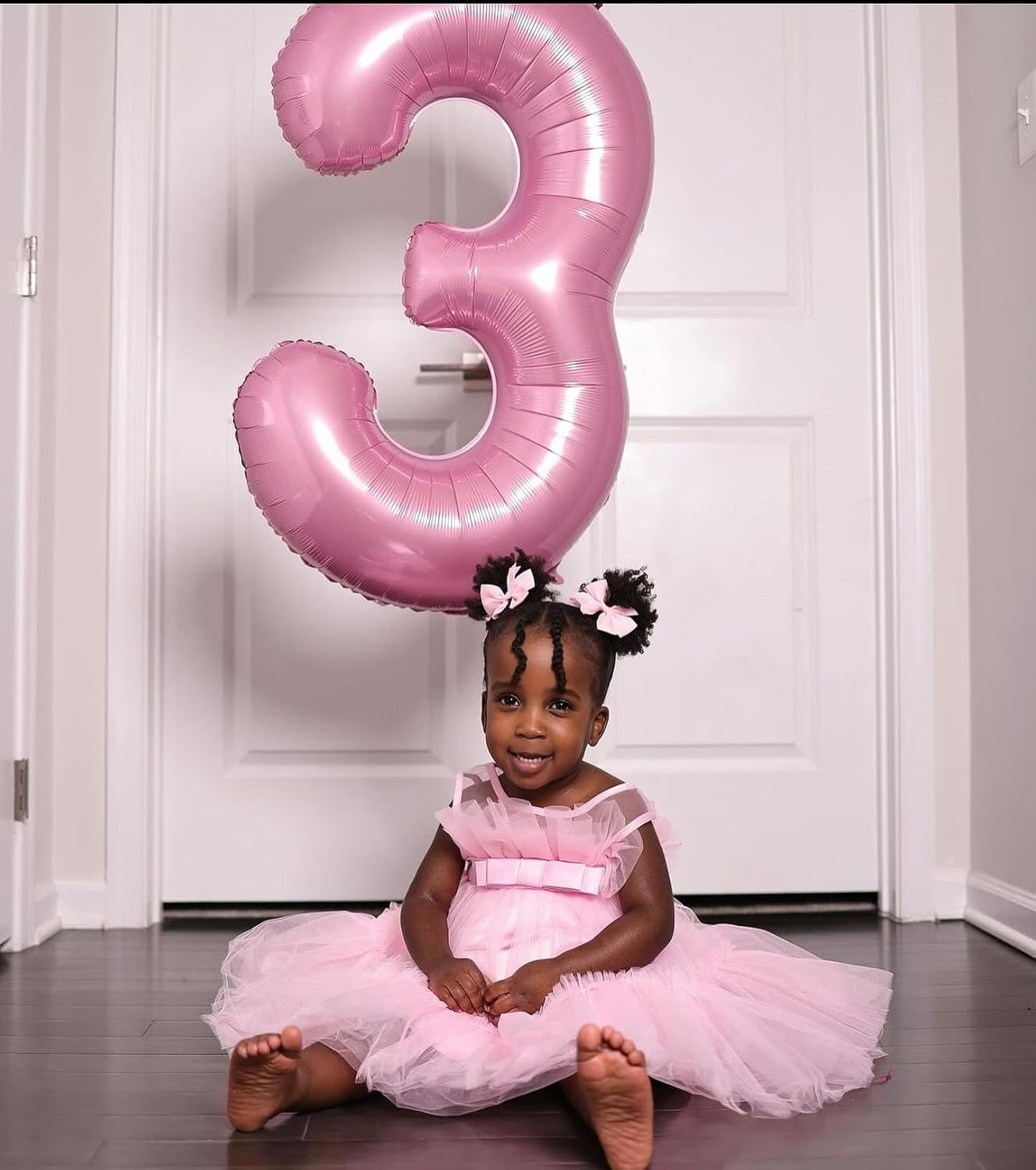 Pearlescent Pink Number 3 Balloon - 40 Inch Birthday Decoration for Kids & Women’s Parties