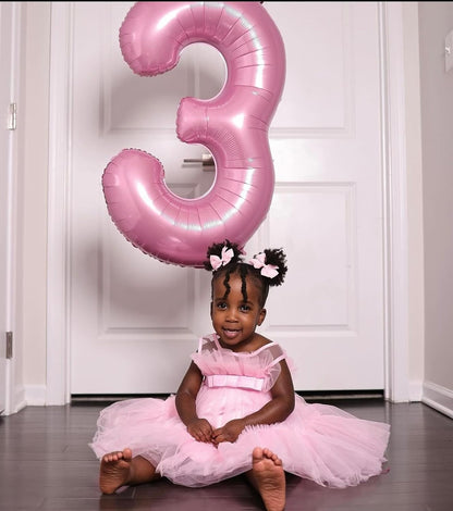 Pearlescent Pink Number 3 Balloon - 40 Inch Birthday Decoration for Kids & Women’s Parties