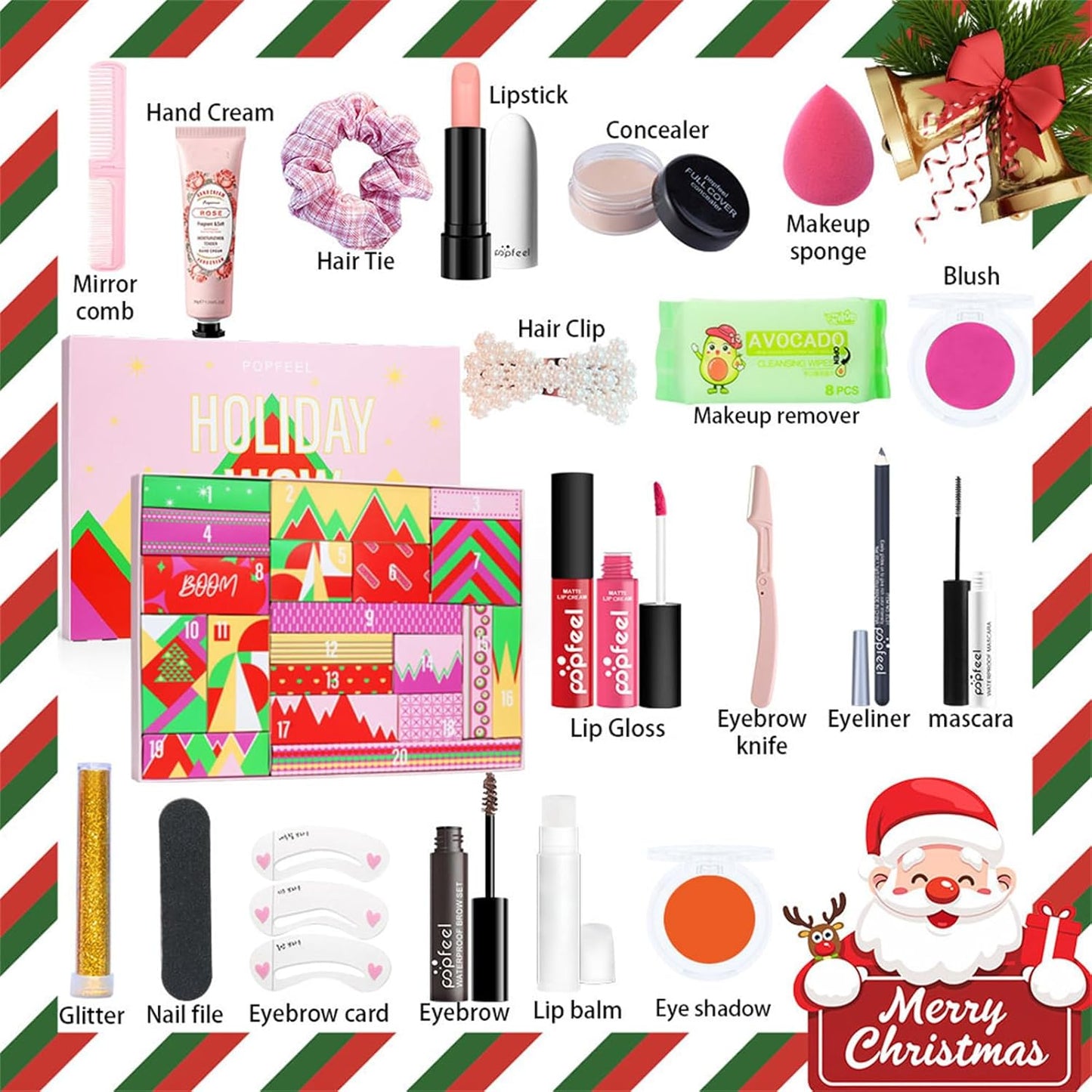 Skiennix Makeup Advent Calendar 2026 - All-In-One Kit with Eyeshadow Palette, Lipstick & Foundation | Perfect New Year Gift for Teens & Women