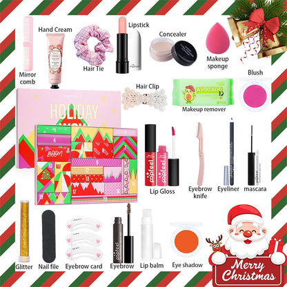 Skiennix Makeup Advent Calendar 2026 - All-In-One Kit with Eyeshadow Palette, Lipstick & Foundation | Perfect New Year Gift for Teens & Women