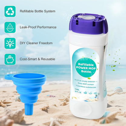 Skiennix Refillable Bottle for Swiffer® Power Mop™ - 720ML Leak-Resistant Container for Any Cleaner