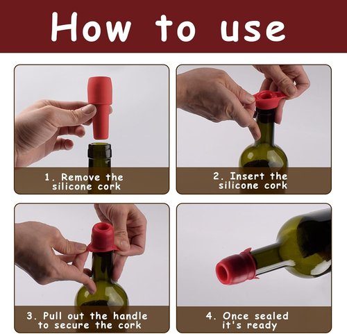 8 Pcs Silicone Wine Stopper, Reusable Wine Stoppers For Wine Bottles, Keep Wine Fresh,Suitable For Family Use(4 Colors)