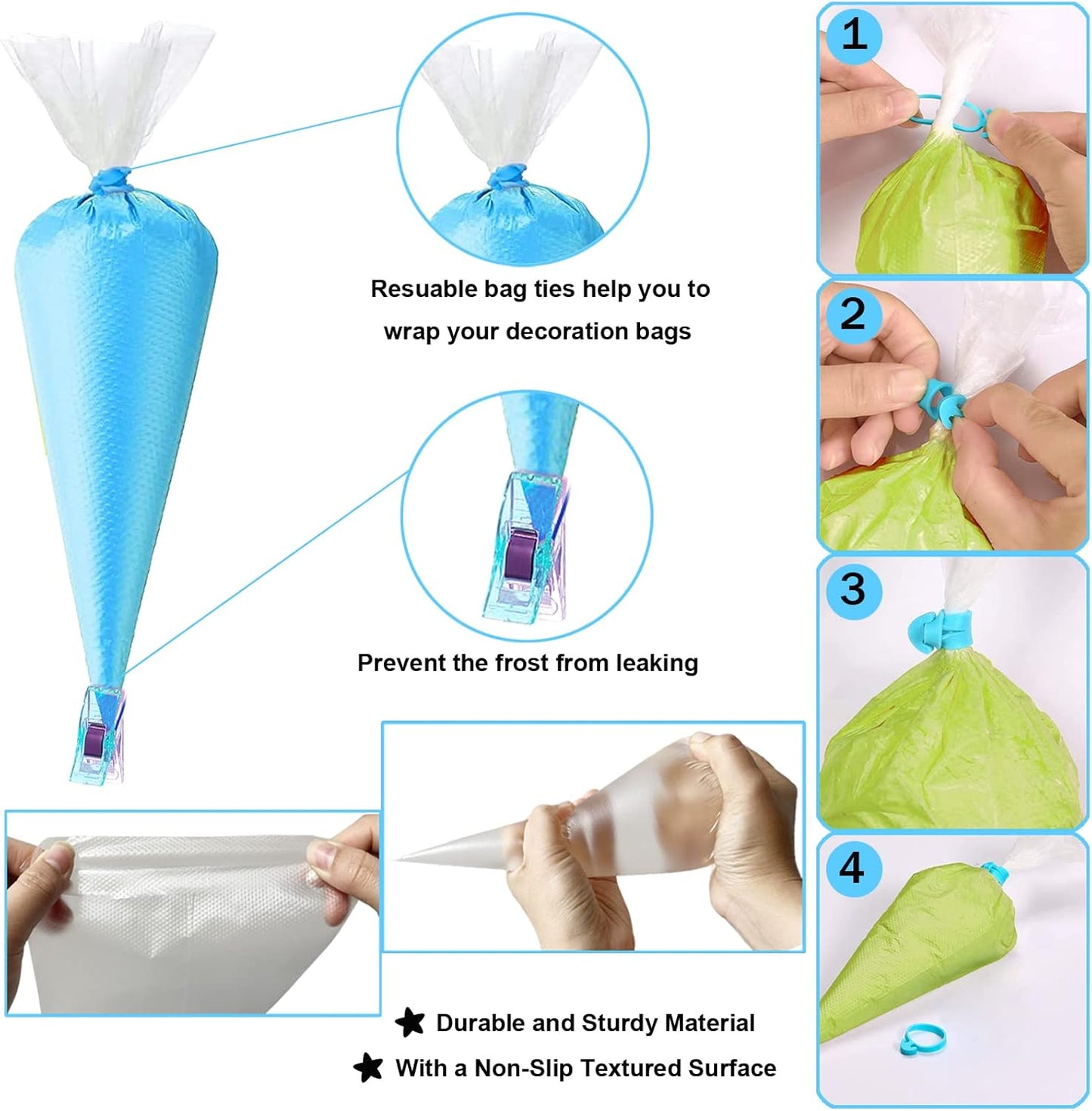 Wilton Piping Bags and Tips Set - 100 Disposable 12-Inch Bags with 7 Frosting Tips & Accessories