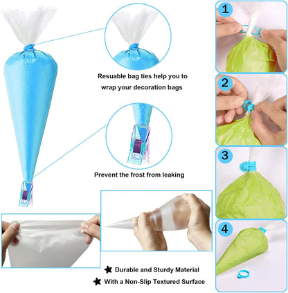 Wilton Piping Bags and Tips Set - 100 Disposable 12-Inch Bags with 7 Frosting Tips & Accessories