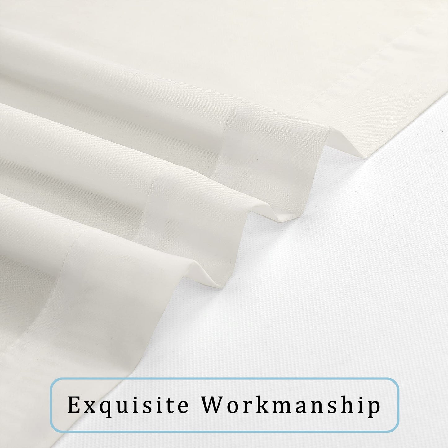 OWENIE Extra Long Sheer Curtains 120 Inches Long, Sheer Curtain, Voile Rod Pocket Panels for Bedroom and Living Room (42 x 120 inches Long, Set of 2, Ivory)