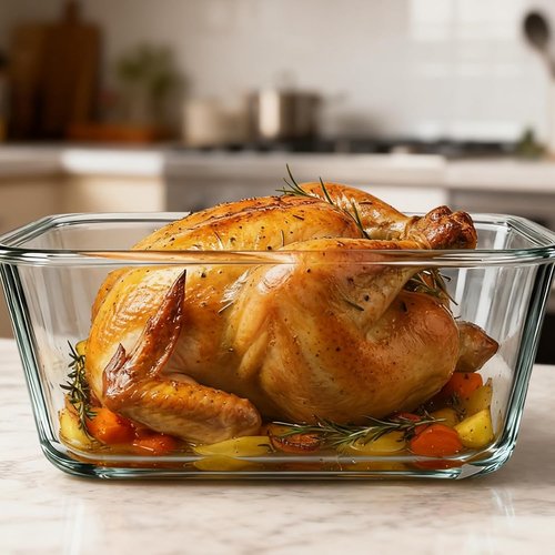220Oz Extra Large Glass Storage Containers by [Brand Name] - Airtight Borosilicate Food Storage for Chicken & Soup