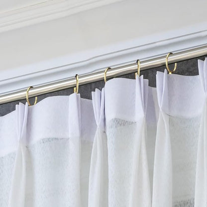 Hotop Metal Drapery Curtain Rings - 30 Pcs with 0.98/1.26/1.65 Inch Interior Diameter | Includes Curtain Pin Hooks (Gold, 25 mm)