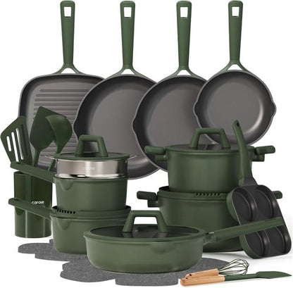 CAROTE 31-Piece Nonstick Cookware Set - Induction-Compatible Titanium & Non-Toxic Granite | PFOA Free