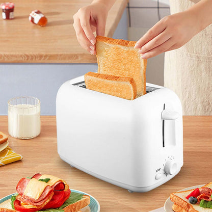 Skiennix Retro 2-Slice Stainless Steel Toaster - 6 Functions, Removable Crumb Tray, White