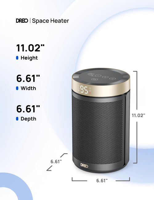 DREO Space Heater, Portable Electric Heaters for Indoor Use with Thermostat and Remote, 2024 Upgraded, Digital Display, 12H Timer, 5 Mode, 1500W PTC Ceramic Fast Safety Heat for Office Bedroom Home