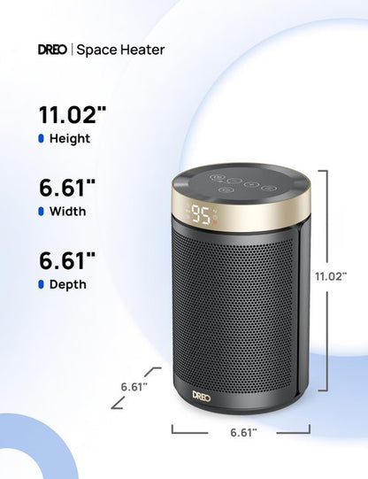 DREO Space Heater, Portable Electric Heaters for Indoor Use with Thermostat and Remote, 2024 Upgraded, Digital Display, 12H Timer, 5 Mode, 1500W PTC Ceramic Fast Safety Heat for Office Bedroom Home