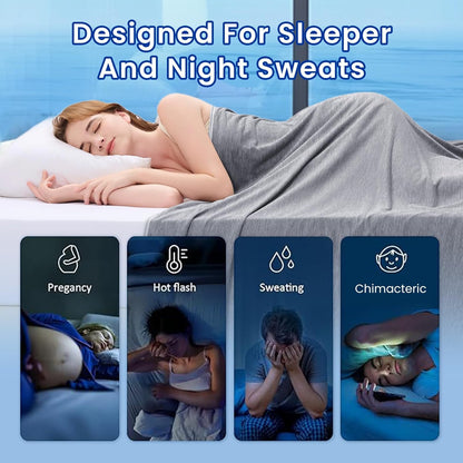 Topcee Cooling Blanket - Ultra-Cool 90"x90" Queen Size | Absorbs Heat for Comfortable Sleep on Warm Nights